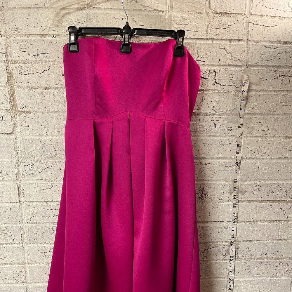 Vintage 80s Victor Costa Pink Strapless Formal Evening Gown Dress Size 10